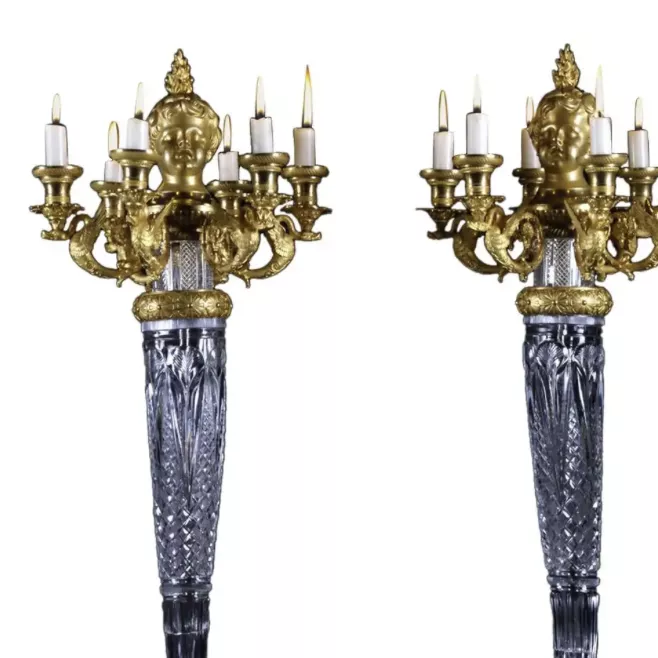 Paire de cand&eacute;labres d'&eacute;poque Empire