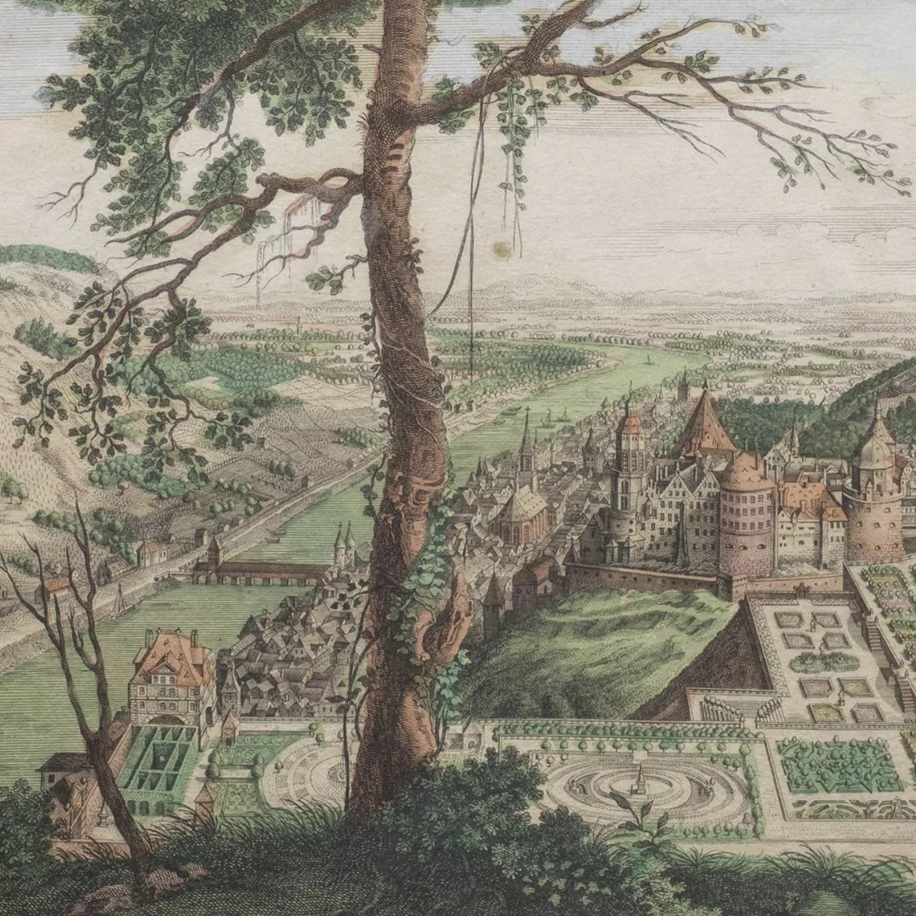 D'apr&egrave;s Jacques Fouquier, gravure sur cuivre en couleurs