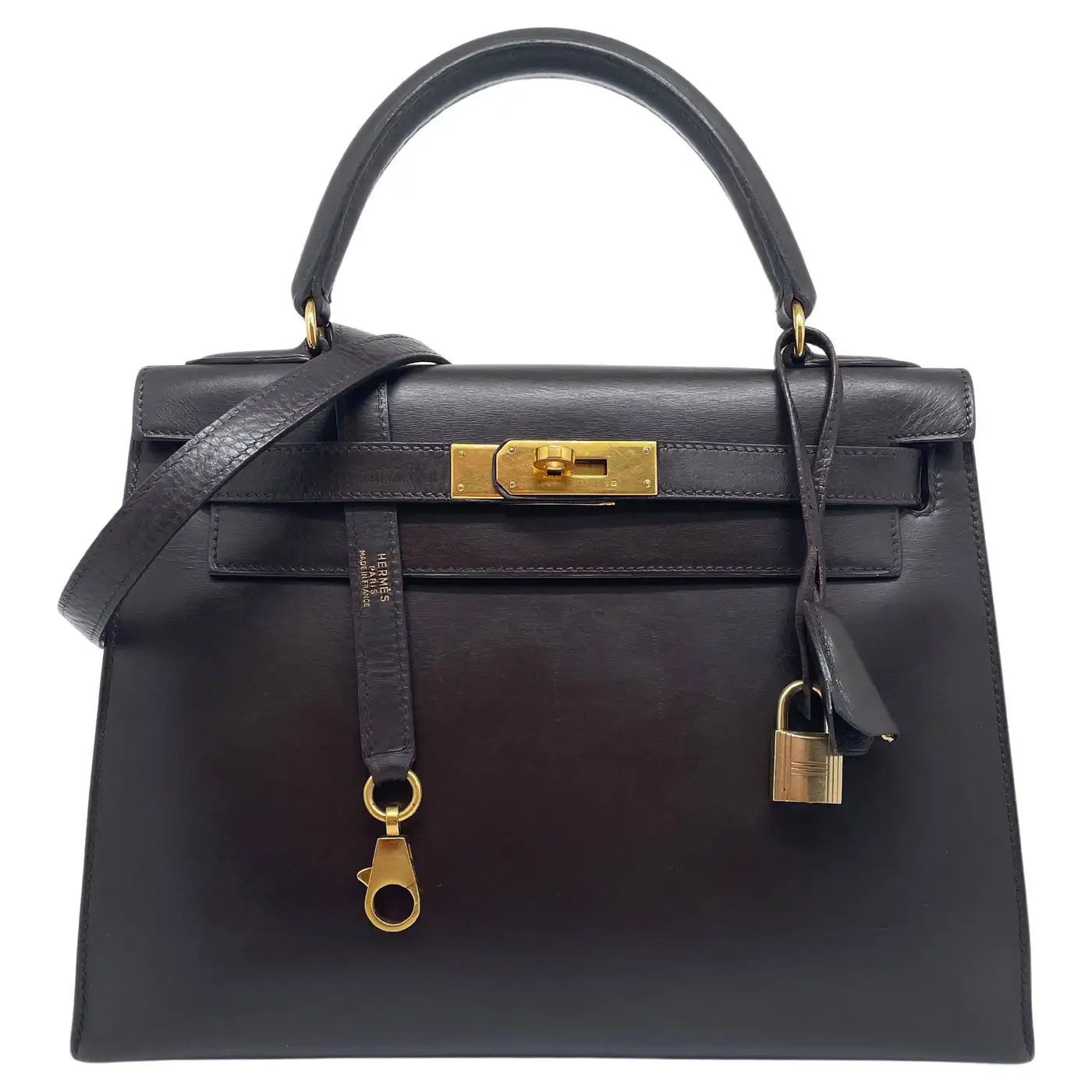 Kelly en cuir lisse noir