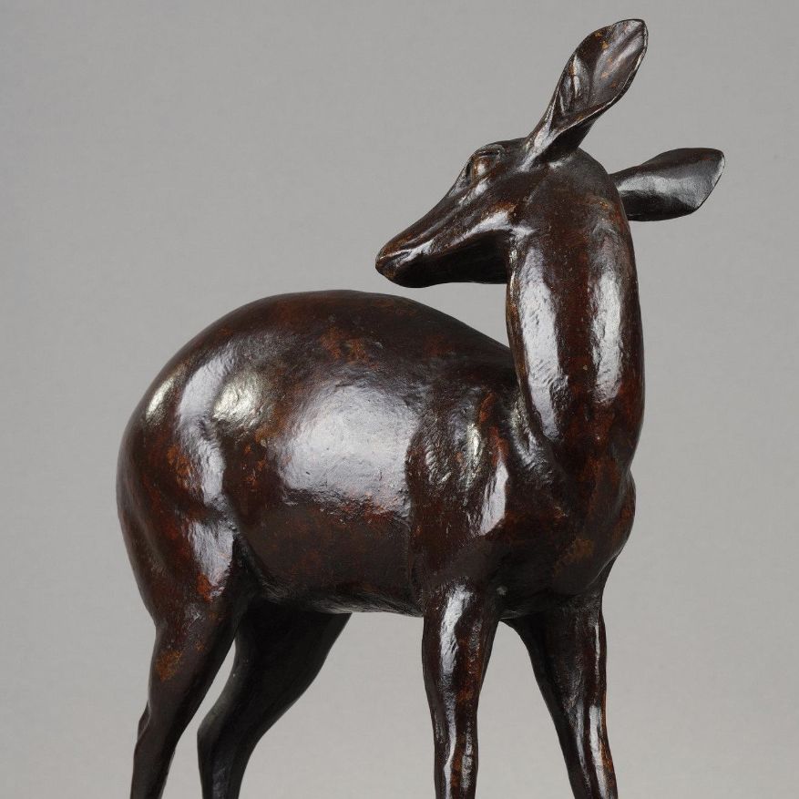 Charles Delhommeau, bronze &agrave; patine brune