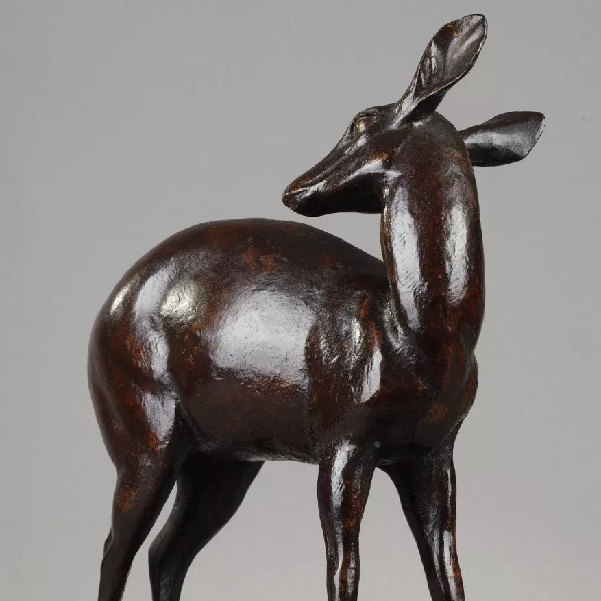 Charles Delhommeau, bronze &agrave; patine brune