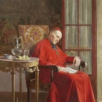 Victor MARAIS-MILTON (1872-1948) La sieste du prélat, huile sur panneau