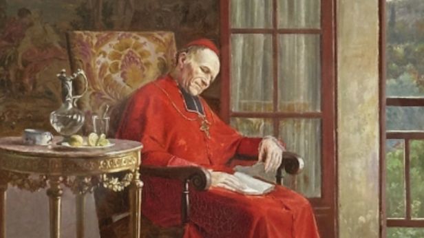 Victor MARAIS-MILTON (1872-1948) La sieste du prélat, huile sur panneau