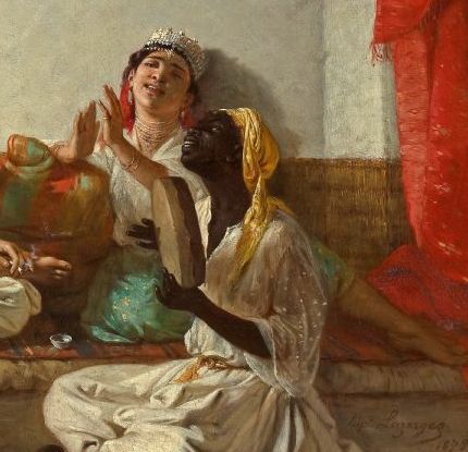 Lazerges, huile sur toile caractéristique du style orientaliste