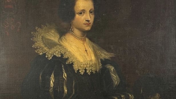École flamande du XIXe siècle, d'après Antoon Van Dyck (Anvers 1599-1641 Londres) Portrait d'Anna Wake (1605-1669) Huile sur toile