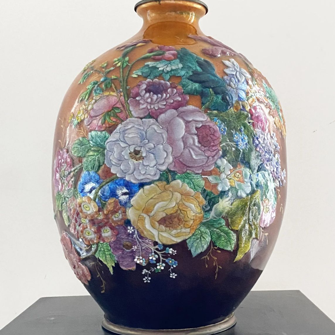 Camille Fauré, vase à décor de fleurs