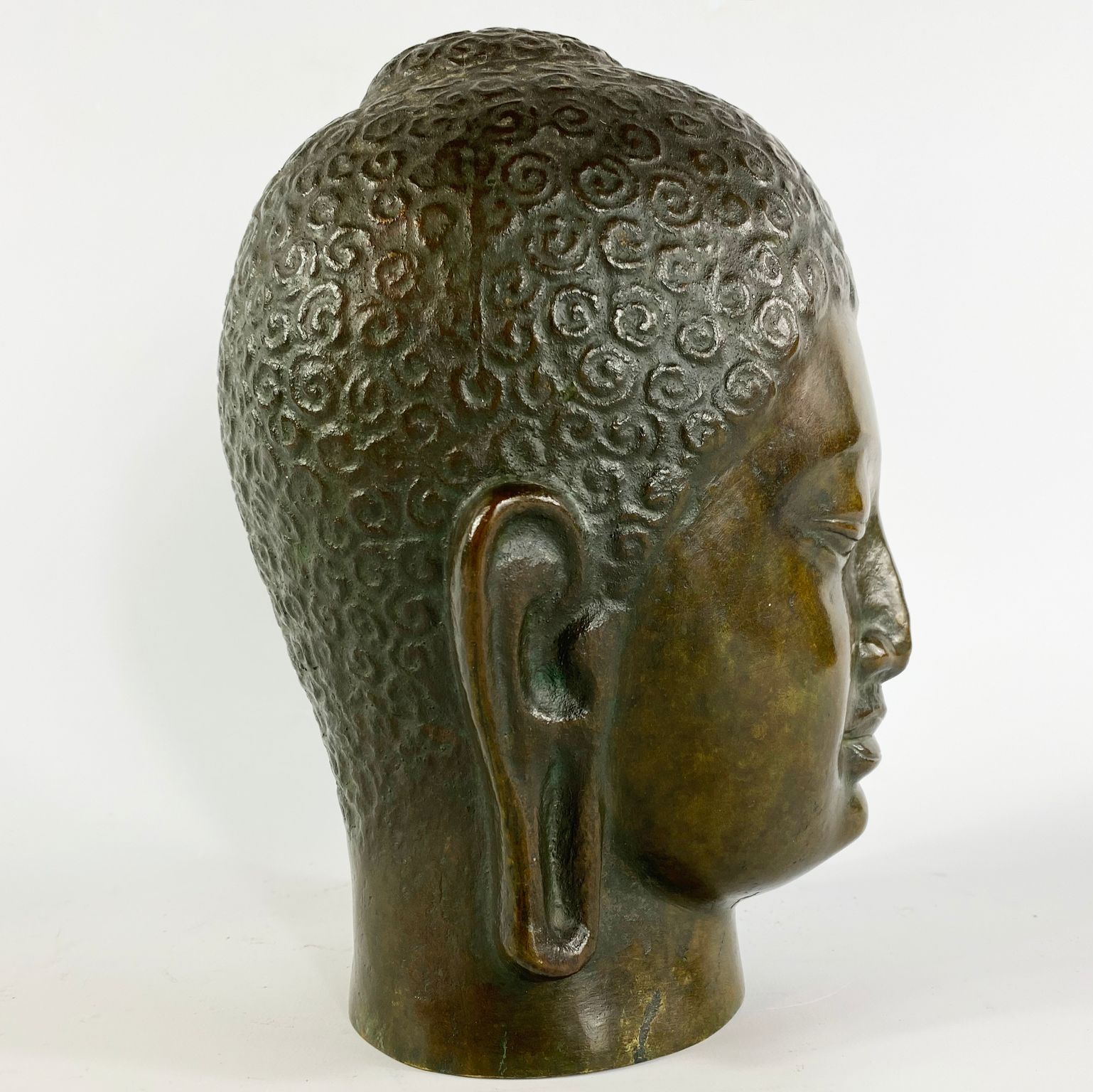 Tête de bouddha en bronze