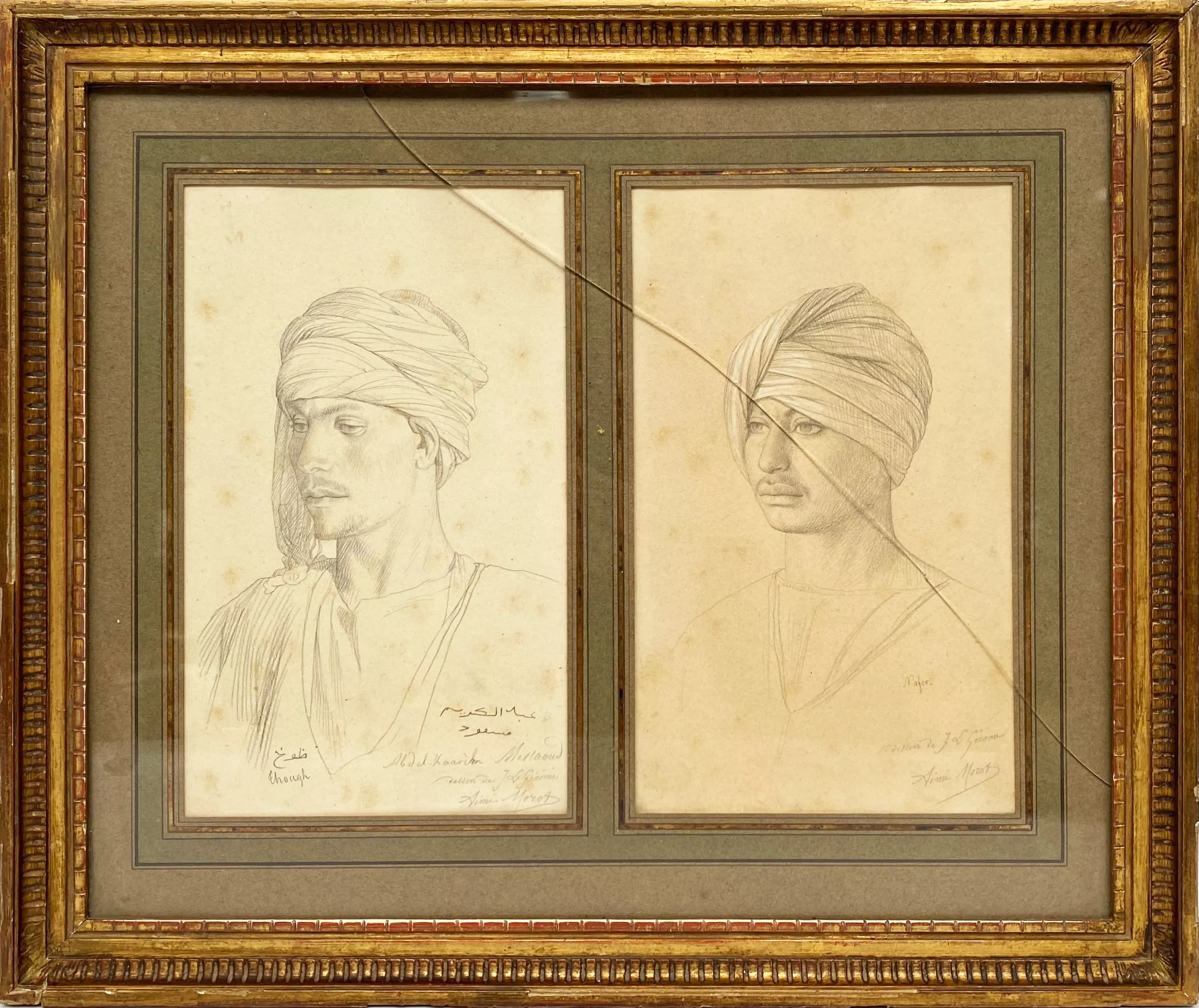 J.L. G&eacute;r&ocirc;me, crayon sur papier, oeuvre caract&eacute;ristique de l'orientalisme