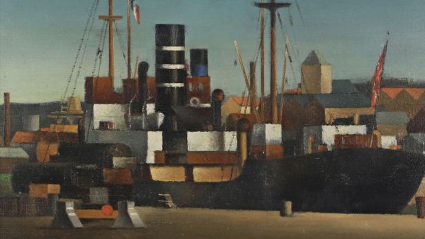 Pierre HODÉ (1889-1942) Vue de Port Huile sur toile