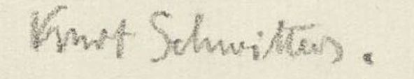 Signature de Kurt Schwitters