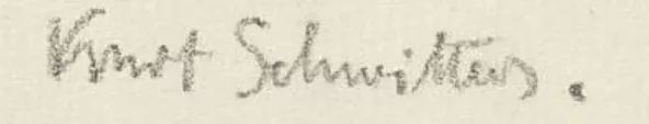 Signature de Kurt Schwitters