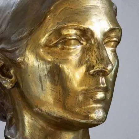 Jane Poupelet, sculpture en bronze dor&eacute;