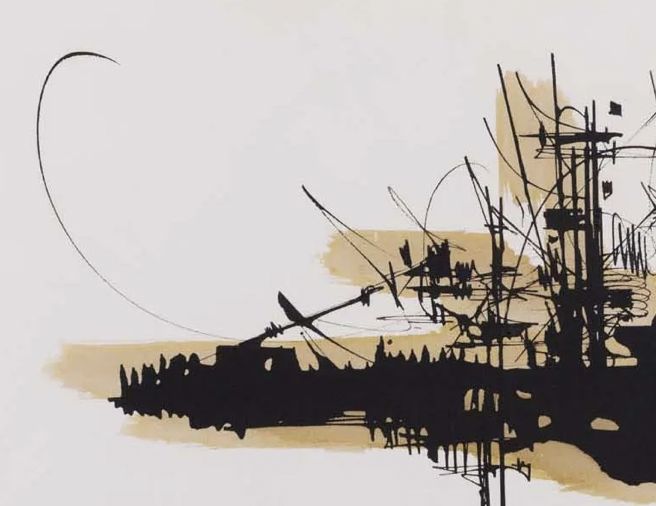 Georges Mathieu, encre et aquarelle sur papier