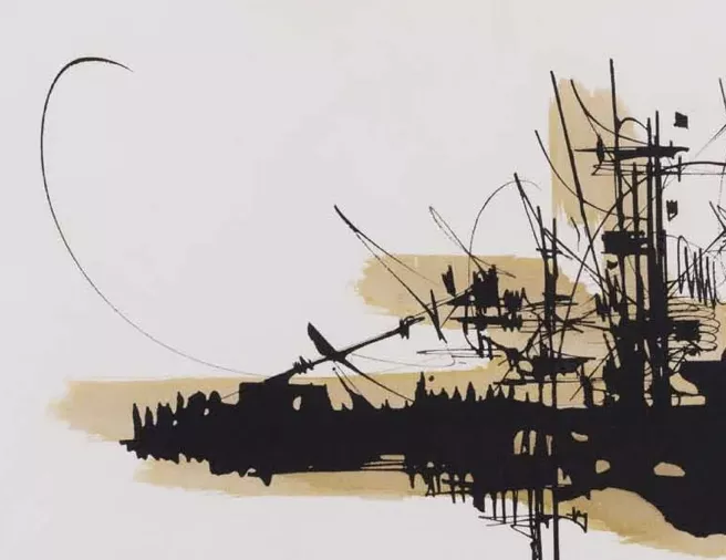Georges Mathieu, encre et aquarelle sur papier