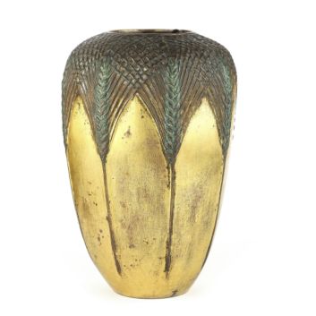 Jean DUNAND (1877-1942) « Épis de blé », c. 1912. Vase en bronze à corps ovoïde