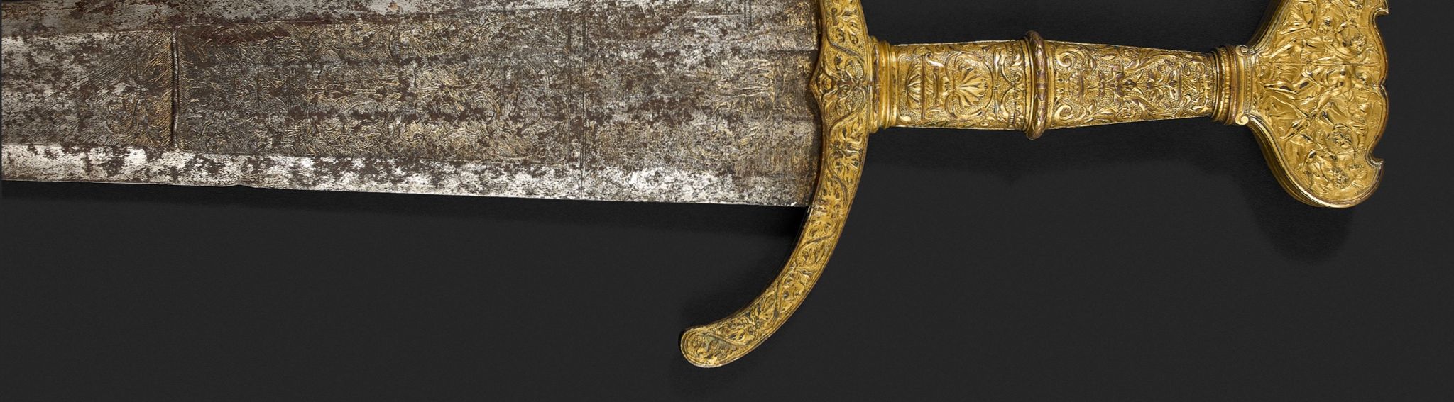 Rare épée nobiliaire de présent ou d'apparat de type Cinquedea.