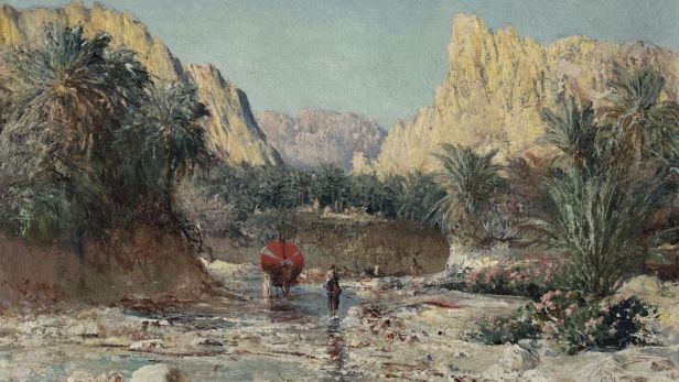 Maxime NOIRÉ (1869-1927) Oued animé  Huile sur toile