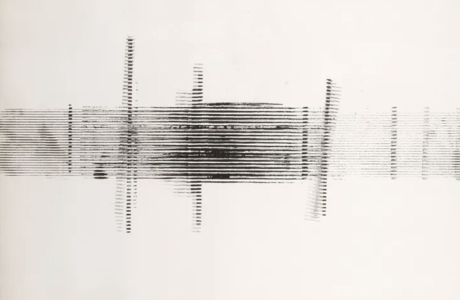 Jean Degottex, pinceau mécanique II, acrylique sur papier