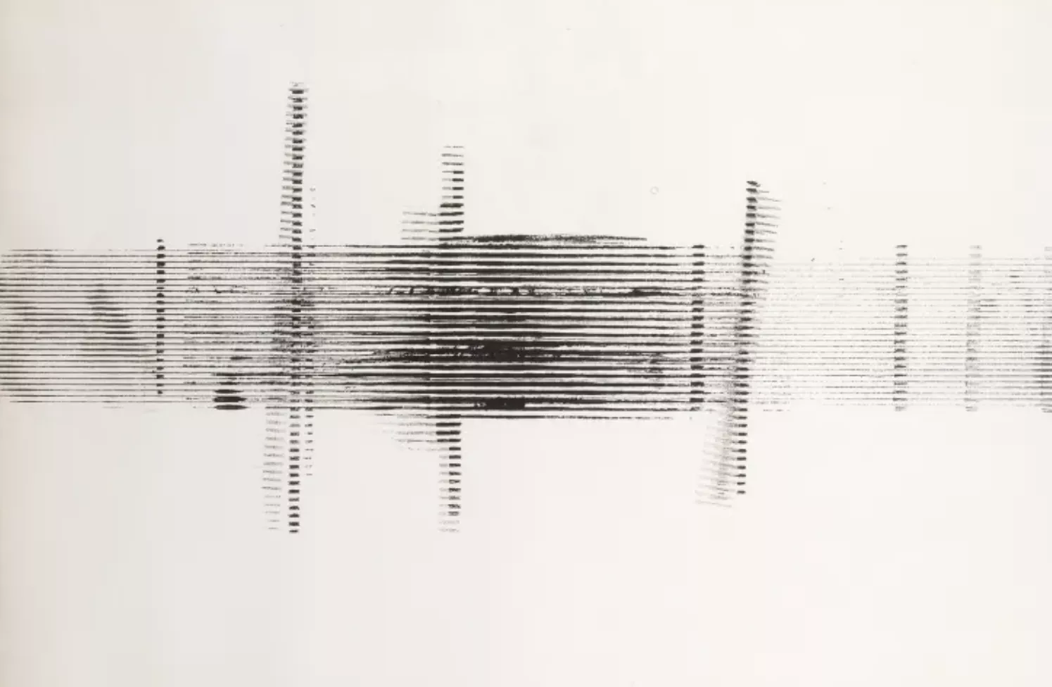 Jean Degottex, pinceau m&eacute;canique II, acrylique sur papier