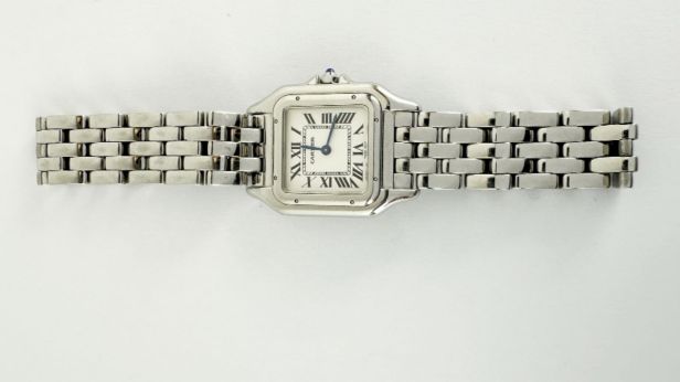 CARTIER, Montre bracelet de dame en acier modèle Panthère