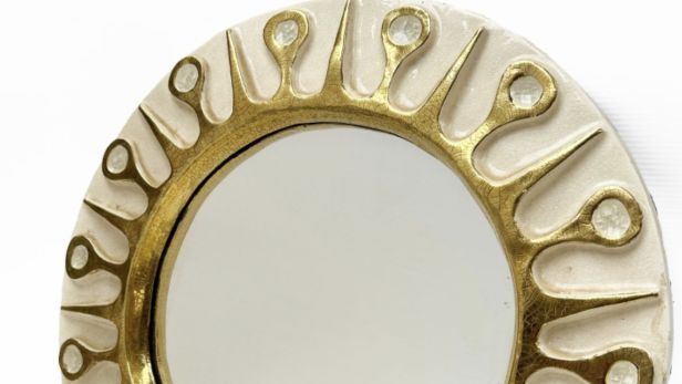 Mithe ESPELT (1923-2020) Miroir rond mural modèle Soleil