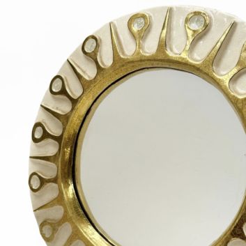 Mithe ESPELT (1923-2020) Miroir rond mural modèle Soleil