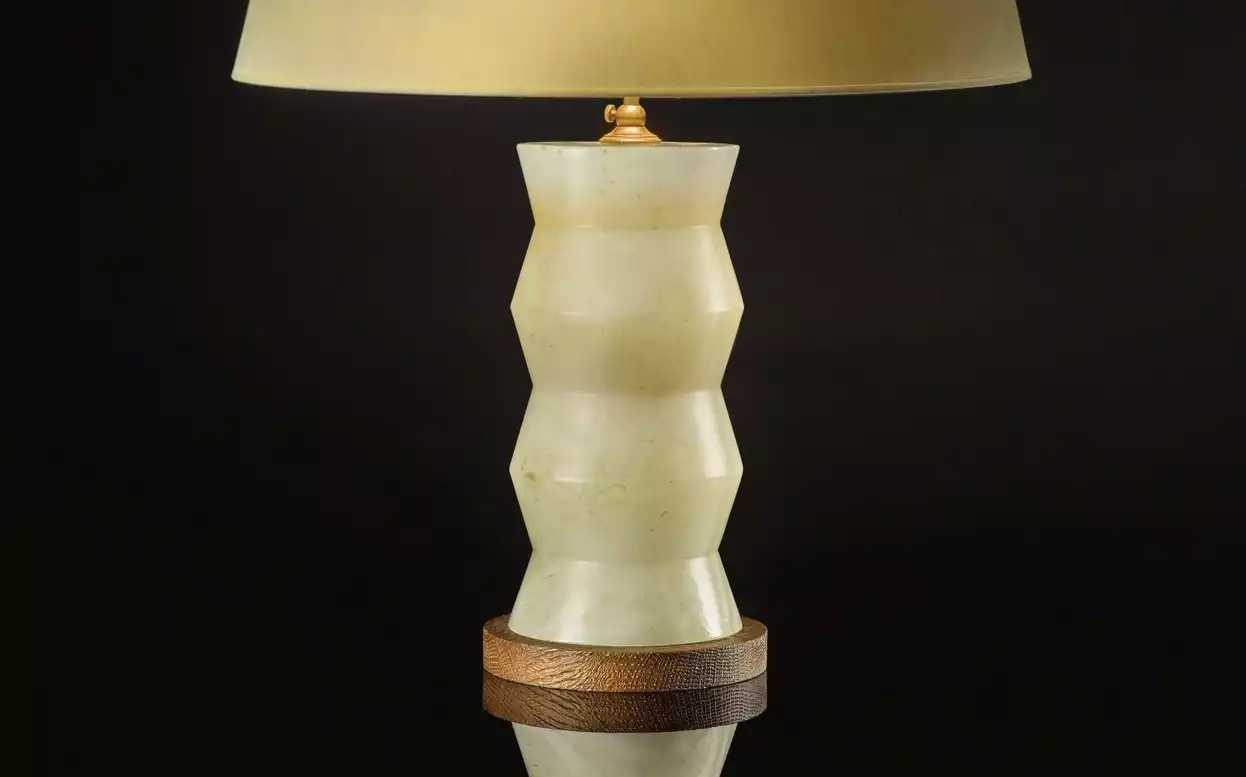 Lampe en marbre et tissu