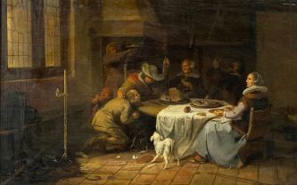 Dans Le Gout De Jan Steen Huile Sur Toile