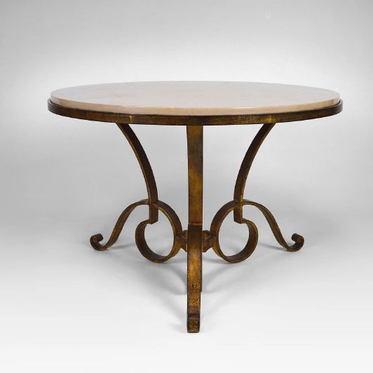 Raymond Subes, table en fer forgé et bois