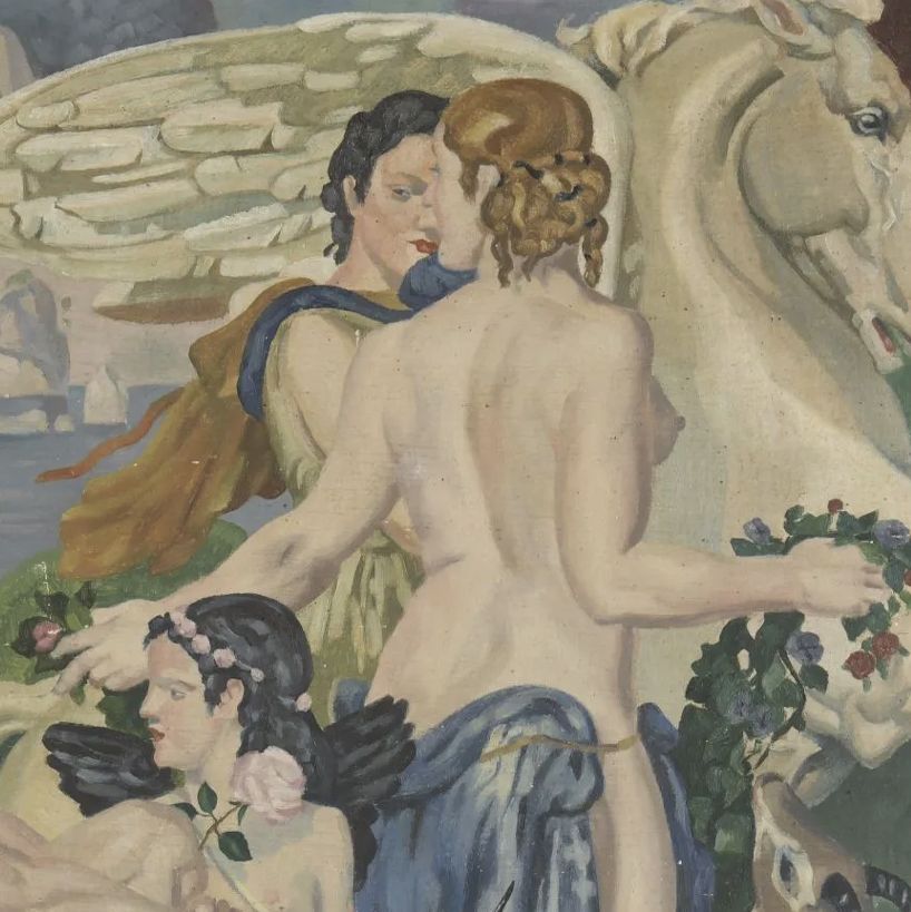 Émile Aubry, huile sur toile