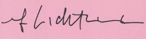 Signature de Roy Lichtenstein