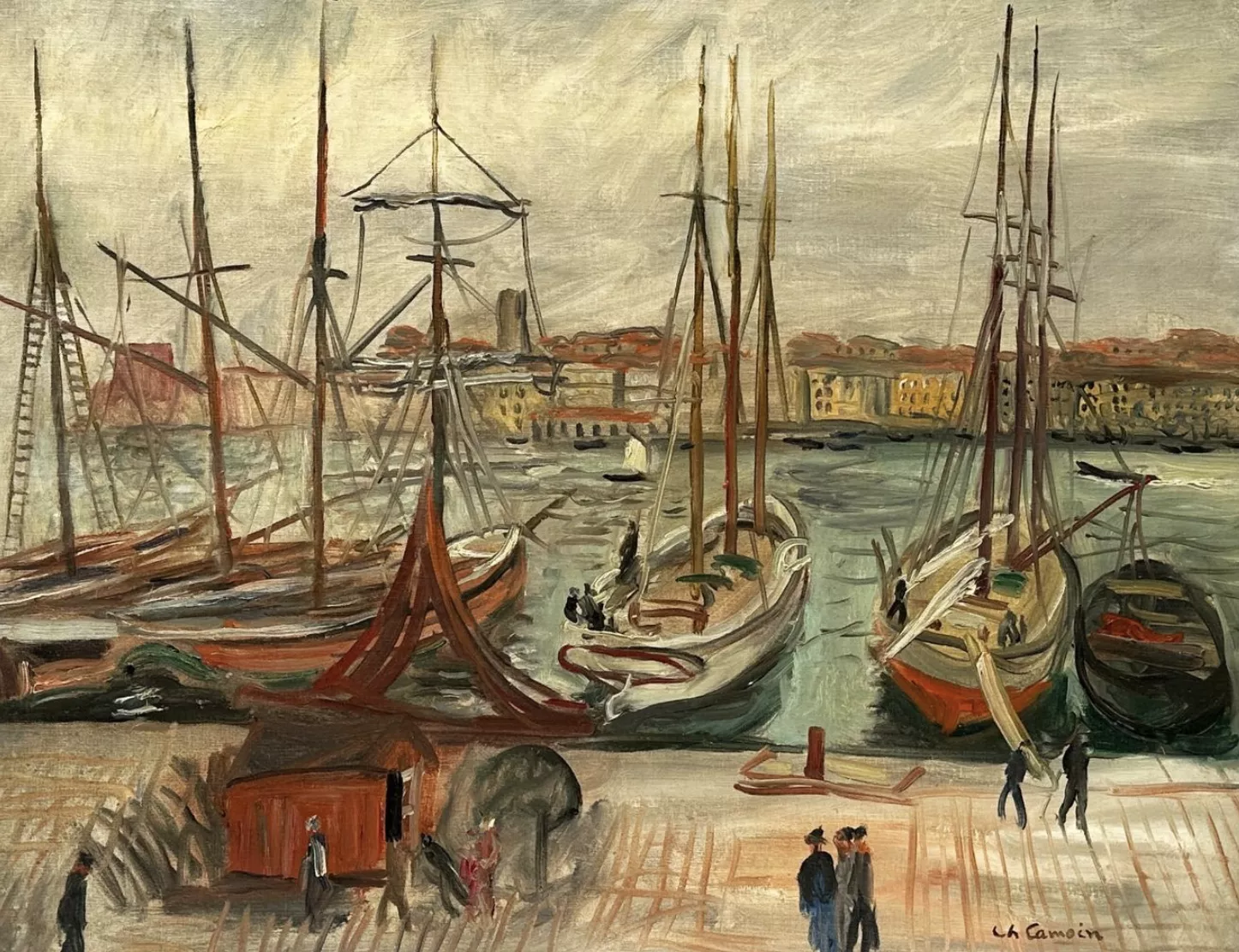 Charles CAMOIN (1879-1965) "Le Port de Marseille, 1928" Huile sur toile.