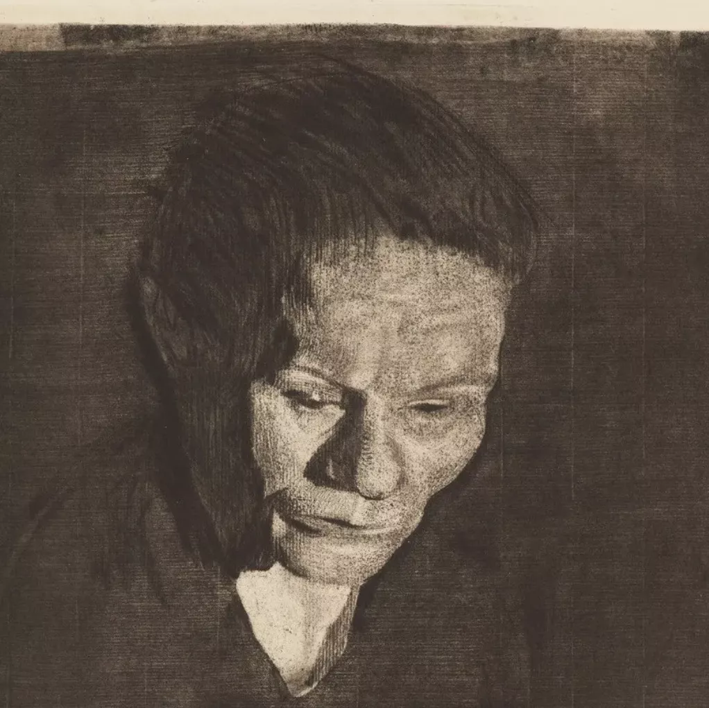 Käthe Kollwitz, eau forte en brun sur vélin rigide