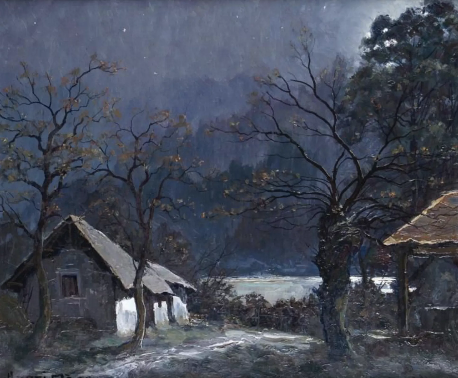 Henri M&egrave;ge, huile sur toile