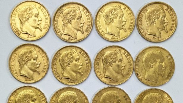 Ensemble de 16 monnaies de 20 francs en or