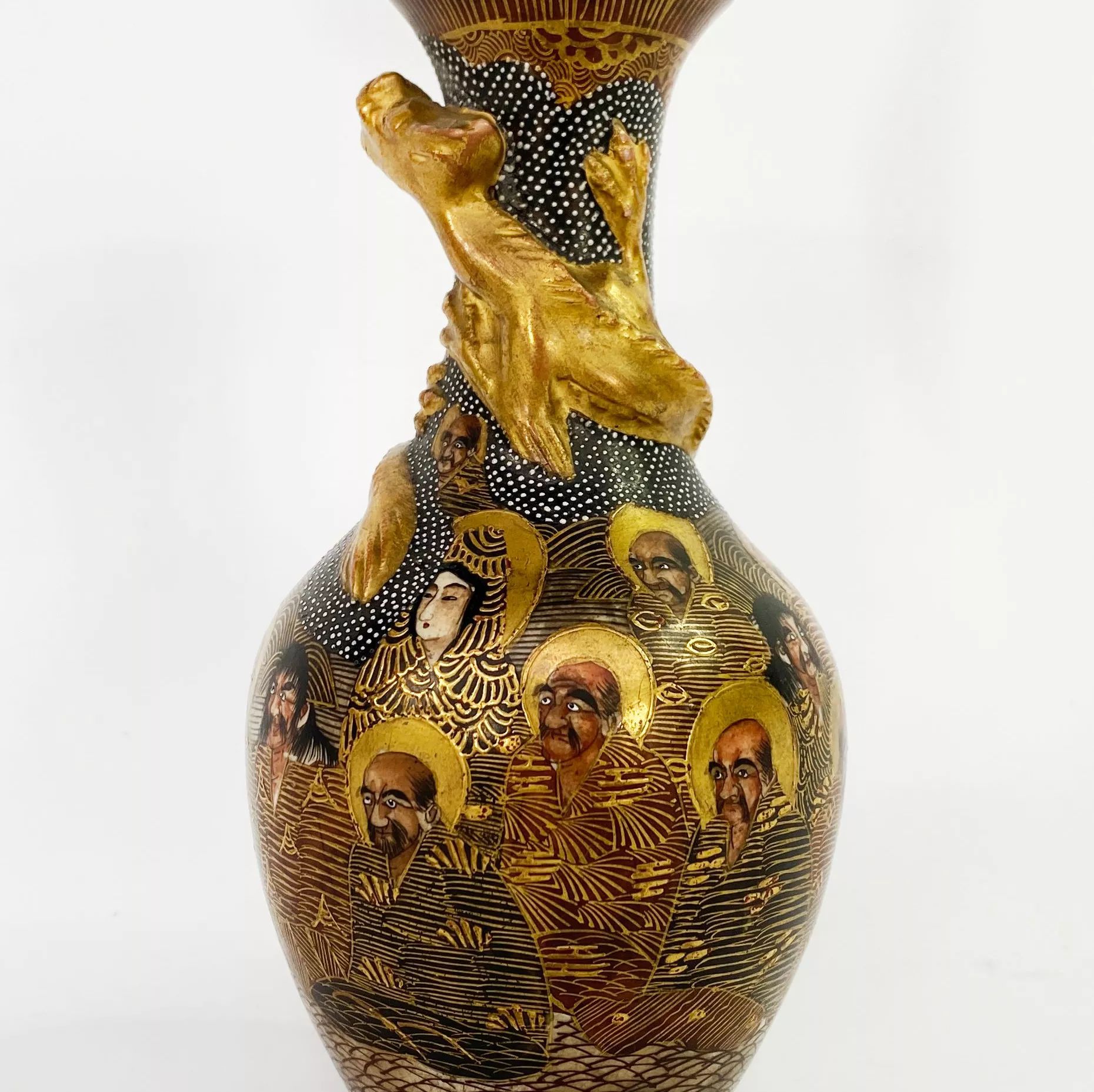 Vase Satsuma en porcelaine, XIX&egrave;me