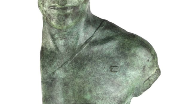 Igor MITORAJ (1944-2014), Buste d'Asclépios, Sculpture en bronze à patine verte
