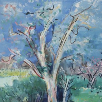 Jean DUFY (1888-1964) Vase d’anémones, Aquarelle