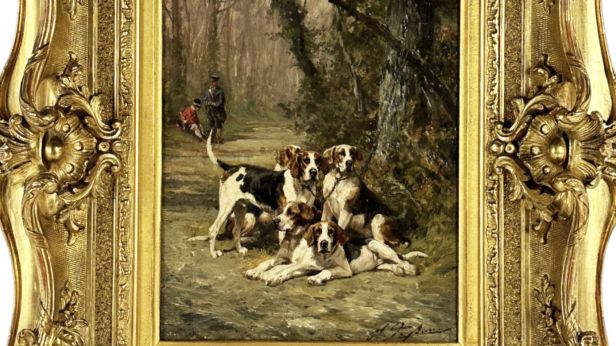 Olivier Charles DE PENNE (1831-1897) La meute Huile sur pannneau