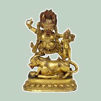 Tibet Xixeme Siecle Statuette En Bronze Dore Copie