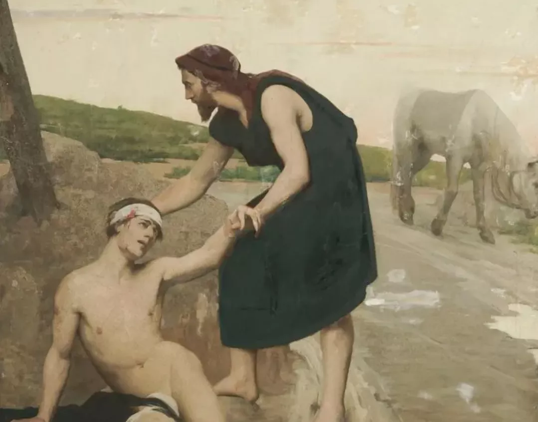 Alexandre S&eacute;on, Le Bon Samaritain, huile sur toile