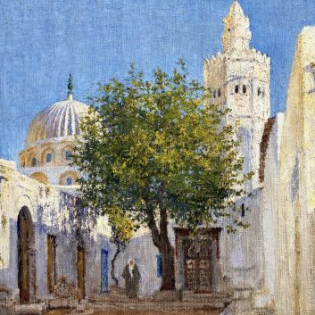 Alexandre ROUBTZOFF (1884-1949), La mosquée Sidi Makhlouf, huile sur toile