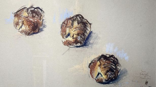 Jean HÉLION (1904-1987) Les croissants Pastel sur papier