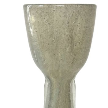 Maurice MARINOT (1882-1960) Calice en verre bullé soufflé translucide modelé à chaud à inclusions intercalaires d’oxydes verts