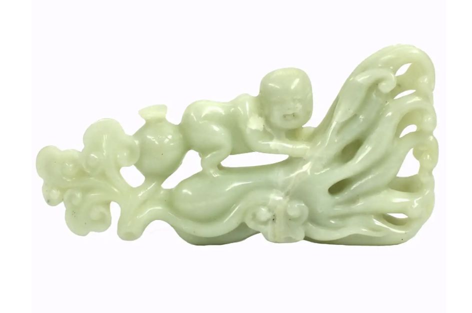 Jade de Chine céladon, sculpture