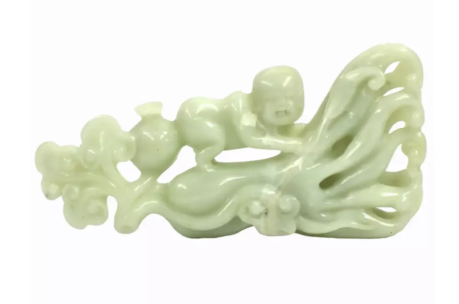 Jade de Chine c&eacute;ladon, sculpture