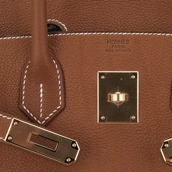 Birkin 30 Barenia, d&eacute;tails de la bijouterie